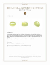 0.84 Ct. Greenish Yellow Cabochon Chrysoberyl from Ceylon (Sri Lanka) Appraisal