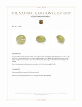 0.85 Ct. Cabochon Chrysoberyl from Ceylon (Sri Lanka) Appraisal