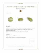 0.67 Ct. Cabochon Chrysoberyl from Ceylon (Sri Lanka) Appraisal