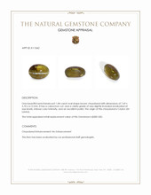 1.84 Ct. Cabochon Chrysoberyl from Ceylon (Sri Lanka) Appraisal