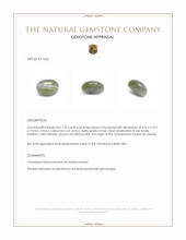 1.33 Ct. Green Cabochon Chrysoberyl from Ceylon (Sri Lanka) Appraisal