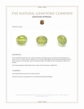 2.04 Ct. Yellowish Green Cabochon Chrysoberyl from Ceylon (Sri Lanka) Appraisal