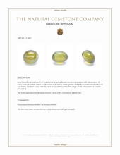 1.87 Ct. Yellowish Brown Cabochon Chrysoberyl from Ceylon (Sri Lanka) Appraisal