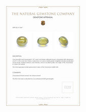 1.87 Ct. Cabochon Chrysoberyl from Ceylon (Sri Lanka) Appraisal