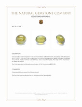 1.87 Ct. Cabochon Chrysoberyl from Ceylon (Sri Lanka) Appraisal