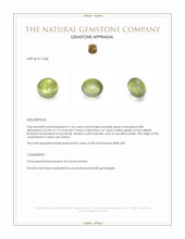 1.65 Ct. Cabochon Chrysoberyl from Ceylon (Sri Lanka) Appraisal