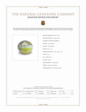 1.31 Ct. Green Cabochon Chrysoberyl from Ceylon (Sri Lanka) Scan Report