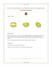 1.30 Ct. Greenish Yellow Cabochon Chrysoberyl from Ceylon (Sri Lanka) Appraisal