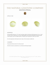 1.39 Ct. Yellow Cabochon Chrysoberyl from Ceylon (Sri Lanka) Appraisal