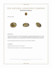 1.35 Ct. Brown Cabochon Chrysoberyl from Ceylon (Sri Lanka) Appraisal