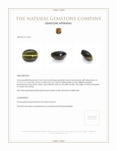 2.56 Ct. Greenish Brown Cabochon Kornerupine from Ceylon (Sri Lanka) Appraisal