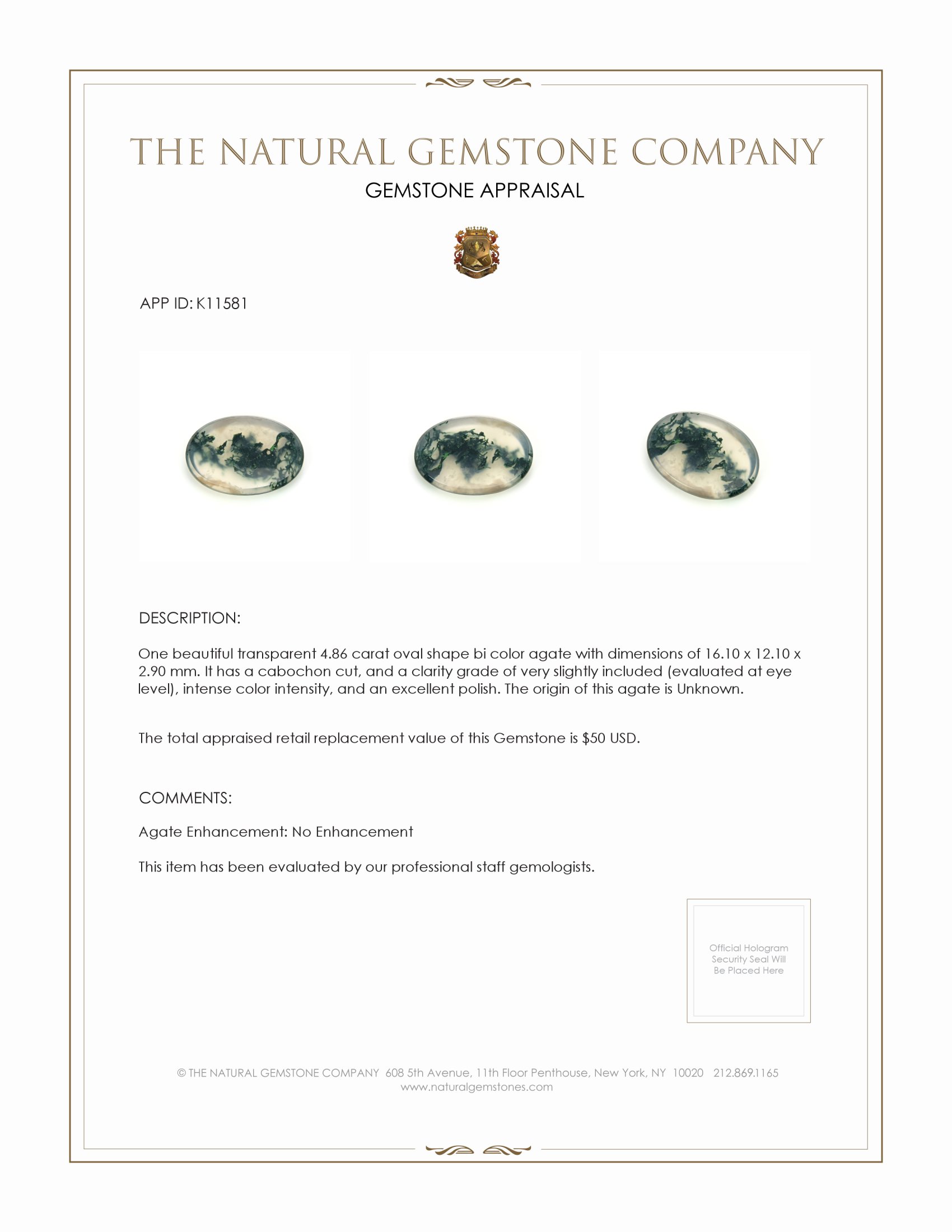 4.86 Ct. Cabochon Agate