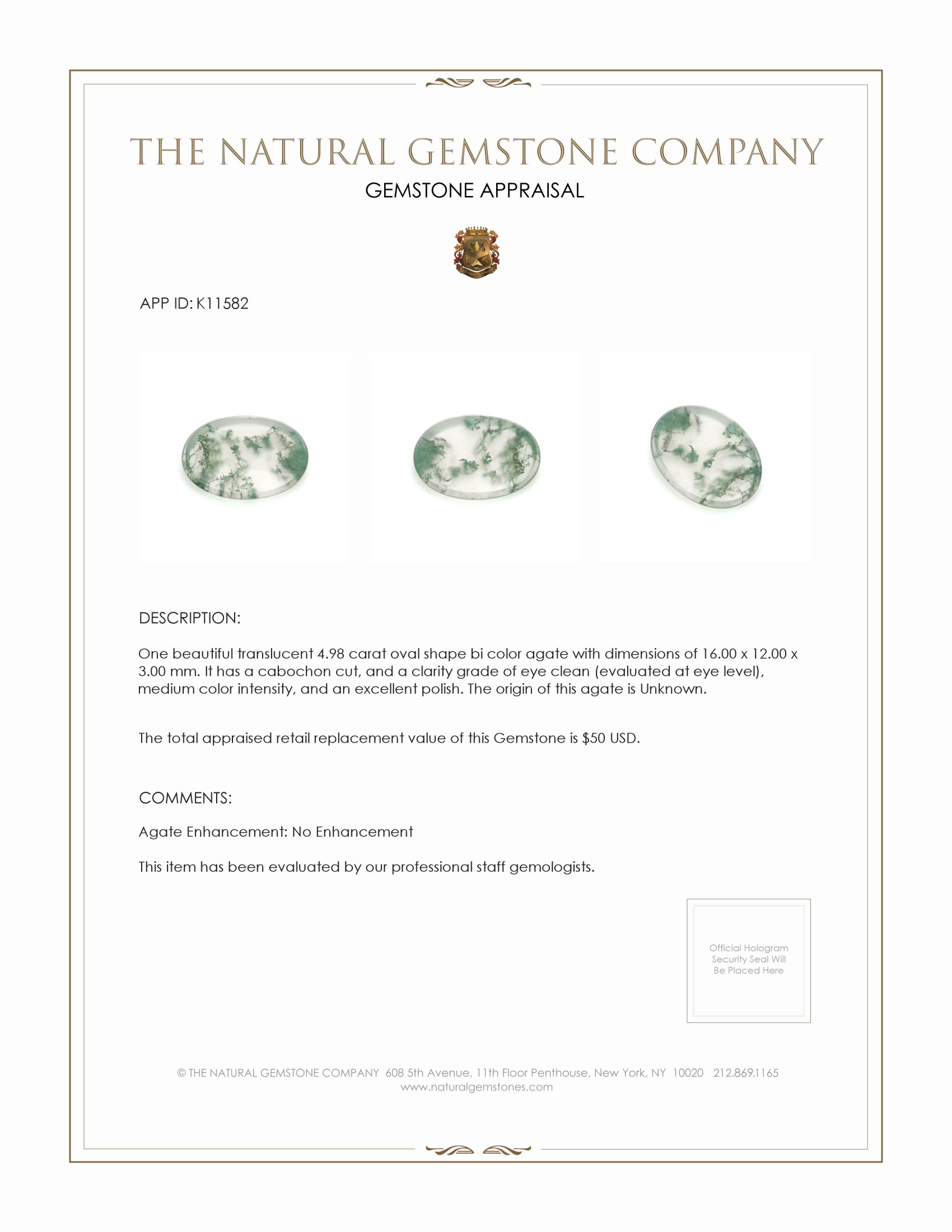 4.98 Ct. Cabochon Agate