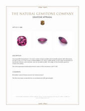 1.23 Ct. Rhodolite Garnet from Ceylon (Sri Lanka) Appraisal