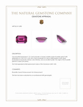 1.57 Ct. Reddish Purple Rhodolite Garnet from Ceylon (Sri Lanka) Appraisal