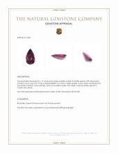 1.19 Ct. Rhodolite Garnet from Ceylon (Sri Lanka) Appraisal