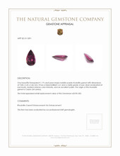 1.19 Ct. Rhodolite Garnet from Ceylon (Sri Lanka) Appraisal