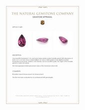 1.03 Ct. Rhodolite Garnet from Ceylon (Sri Lanka) Appraisal