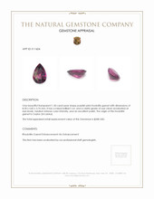 1.30 Ct. Rhodolite Garnet from Ceylon (Sri Lanka) Appraisal