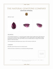 1.15 Ct. Rhodolite Garnet from Ceylon (Sri Lanka) Appraisal