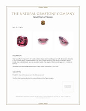 1.37 Ct. Rhodolite Garnet from Ceylon (Sri Lanka) Appraisal