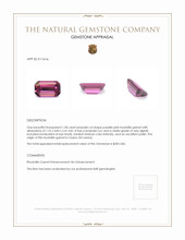 1.28 Ct. Rhodolite Garnet from Ceylon (Sri Lanka) Appraisal