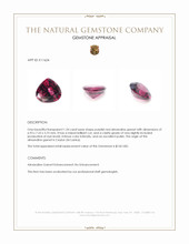 1.34 Ct. Purplish Red Almandine Garnet from Ceylon (Sri Lanka) Appraisal