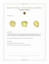 1.22 Ct. Yellow Cabochon Chrysoberyl from Ceylon (Sri Lanka) Appraisal
