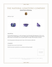 2.11 Ct. Tanzanite from Tanzania Appraisal