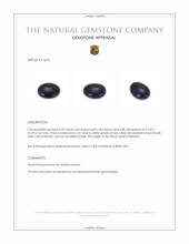 3.70 Ct. Multi Color Cabochon Black Opal (Dark Opal) from Ethiopia Appraisal
