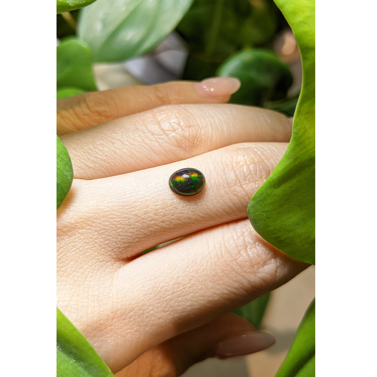 0.83 Ct. Cabochon Black Opal from Ethiopia