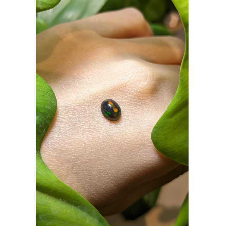 0.83 Ct. Cabochon Black Opal from Ethiopia