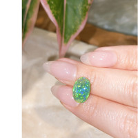 3.91 Ct. Cabochon Black Opal from Australia Life Style