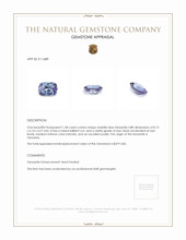 1.58 Ct. Tanzanite from Tanzania Appraisal