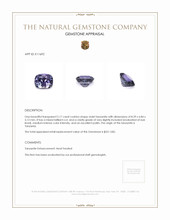 2.17 Ct. Tanzanite from Tanzania Appraisal