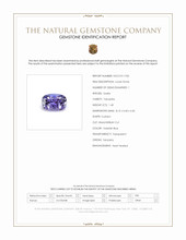1.40 Ct. Violetish Blue Tanzanite from Tanzania Scan Report