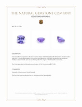 1.58 Ct. Tanzanite from Tanzania Appraisal