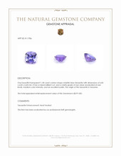 1.58 Ct. Tanzanite from Tanzania Appraisal