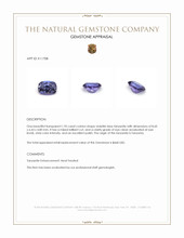 1.95 Ct. Tanzanite from Tanzania Appraisal