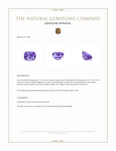 1.73 Ct. Tanzanite from Tanzania Appraisal