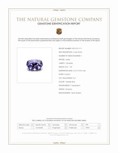 1.59 Ct. Violetish Blue Tanzanite from Tanzania Scan Report