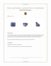 1.47 Ct. Tanzanite from Tanzania Appraisal