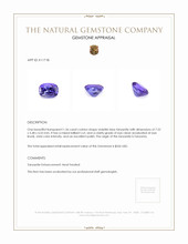 1.36 Ct. Tanzanite from Tanzania Appraisal
