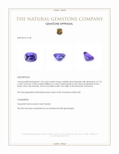 1.36 Ct. Tanzanite from Tanzania Appraisal