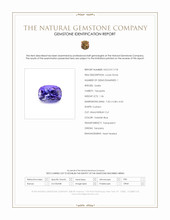 1.36 Ct. Violetish Blue Tanzanite from Tanzania Scan Report