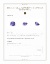 1.73 Ct. Tanzanite from Tanzania Appraisal