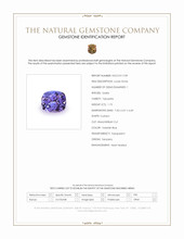 1.73 Ct. Violetish Blue Tanzanite from Tanzania Scan Report