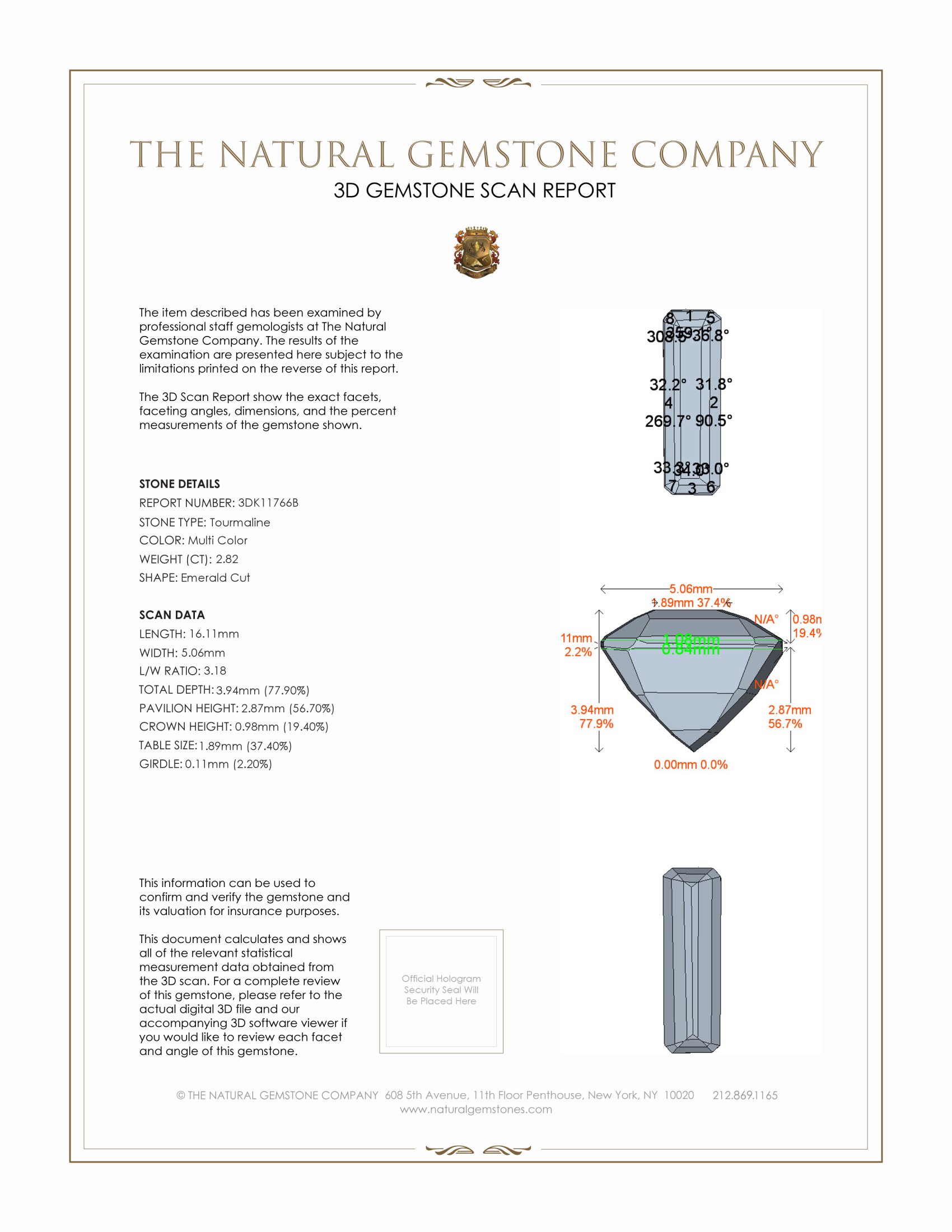 2.82 Ct. Tourmaline from Brazil