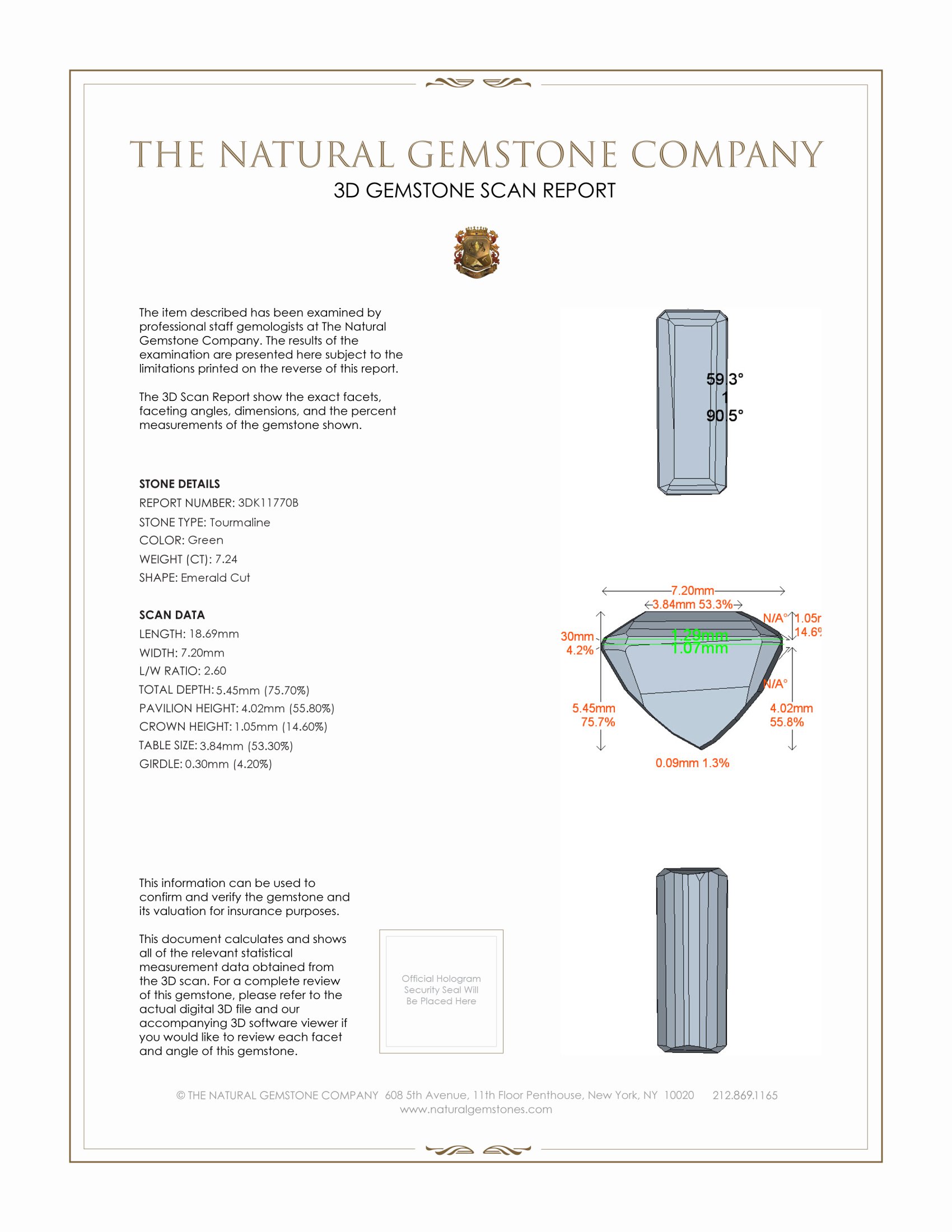 7.24 Ct. Tourmaline from Brazil