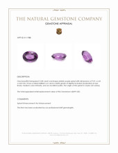 2.08 Ct. Pinkish Purple Spinel from Ceylon (Sri Lanka) Appraisal